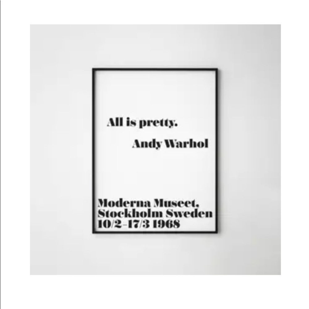 𝅺ALL Is Pretty  Andy Warhol Print